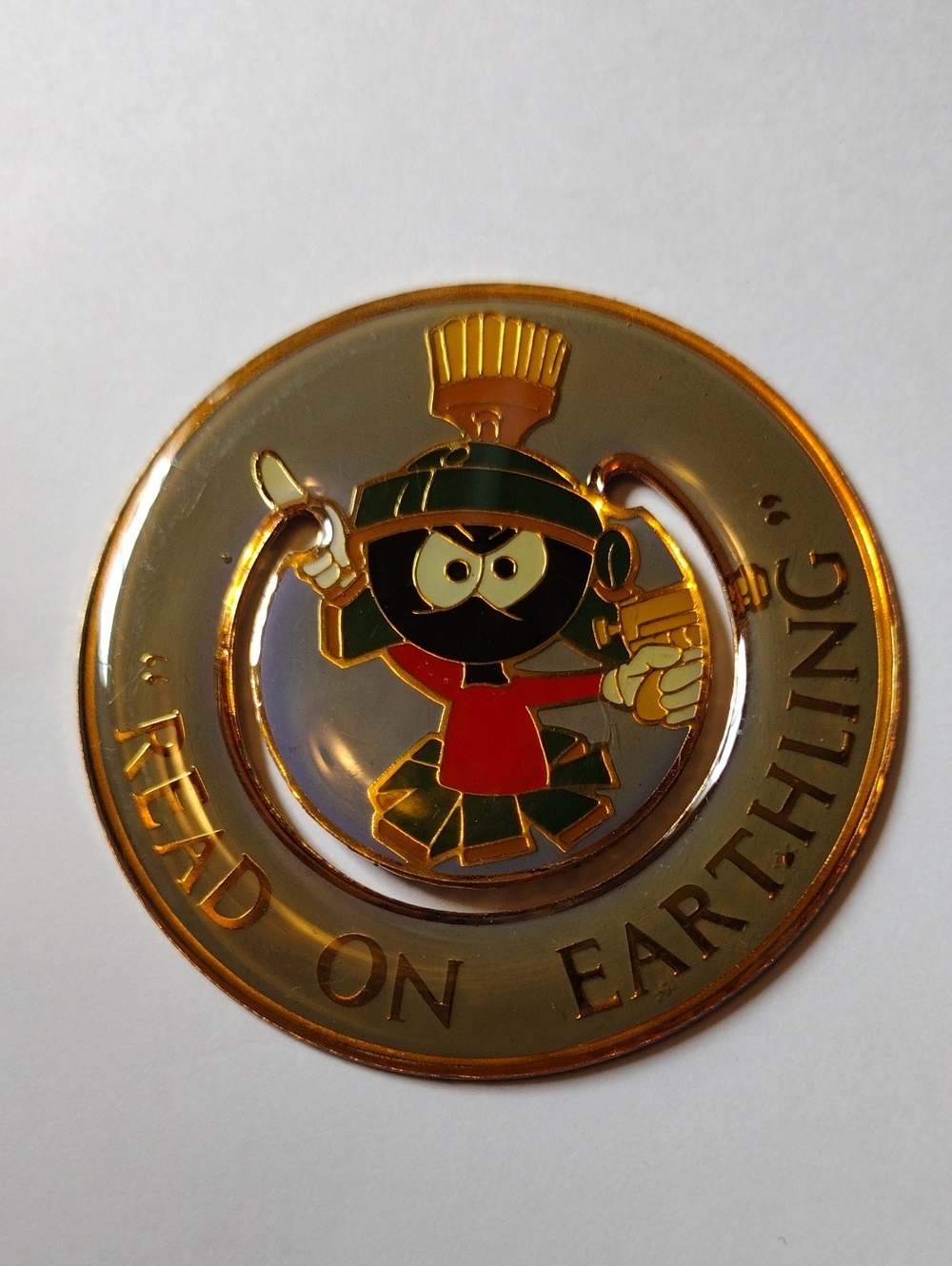 Vintage Looney Tunes Marvin the Martian Metal And Enamel Bookmark